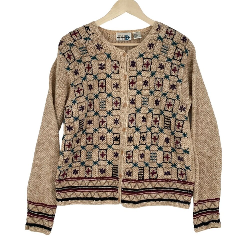 Vintage Paul Harris Cardigan Sweater L Classic Slow Fashion Grandma Cottagecore